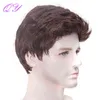 Мужские волосы Синтетические коричневые омбр льняные цвета короткий прямой мужской парик естественный стиль моды для человека ежедневно или партия регулируемый размер 0527