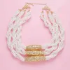 2020 June Multilayered Beads Chain Romantic Choker Simulated Pearl Necklace