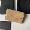 4 Cartera clásica de venta de moda para mujer, de calidad superior, de cuero completo, lujos, bolso de diseñador, monedero con hebilla dorada y plateada, tarjetero con b