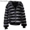 毛皮コート男性ジャケット 2021 冬のファッションフード付き暖かいリアルレックスウサギ生き抜くジッパー閉鎖プラスサイズカスタマイズ
