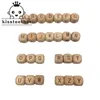 Wooden Teething Accessories 100pc 12mm Square Shape Beech Wood Letter Beads Teething DIY Jewelry Alphabet Beads Baby Teether 220507