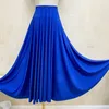 Summer Women Flamenco Skirts Womens Solid Color High Waist Ballroom Dance Long Waltz Tango Skirt Y398