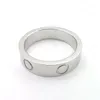 Designer ringen liefde ring heren klassieke luxe sieraden voor vrouwen titanium staalbreedte 4 5 6mm bandring