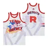 영화 대학 93 Rockos Modern Life Rocko Basketball Jersey 팀 컬러 스포츠 팬을위한 블루 힙합 고등학교 힙합 대학 자수 및 봉제 고품질