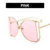 Lunettes de soleil femmes 2022 perle dégradé surdimensionné marque concepteur demi-monture femme lunettes de soleil en métal clair ombre UV400Sunglasses