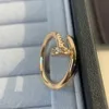 nail ring V gold 18K never fade luxury brand official reproductions With box couple rings exquisite gift anti allergy ring US size2691478