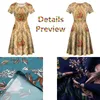 Jackherelook Custom Image Print Summer Women Elegant Party Dress Lady Short Sleeves Robe Mujer Drop 220616