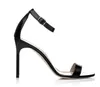 Женские роскошные бренды дизайнерские высокие каблуки хаос обнаженная кожаная сандаловая металлическая лодыжка для летних сандалий коробки 35-43