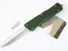 Army Green Tactical Combat Dinosaur Pocket Knife D2 Blade 6061 Mango de aleación de aluminio Doble acción Hoja fija Caza Pesca EDC Herramienta de supervivencia Cuchillos Regalo de Navidad