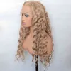 Vogue Beauty Honey Blonde Synthetic Lace Front Wig Loose Curly耐熱性繊維ろくで