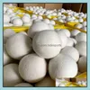 Laundry Products Wool Dryer Balls Premium Reusable Natural Fabric Softener 2.75Inch 7Cm Static Reduces Helps Dry Clothes In Quicker Drop Del