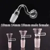 Hookahs Glass Oil Burner Pipe Male Female 10mm 14mm 18mm Oil Tobacco funnel Bowl pieces for Bubbler Dab Rig Bong with 30mm Ball Cheapest