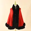 Scarves Short Faux Fur Knitted Poncho Vest Natural Fashion Wrap Coat Shawl Lady Scarf Wedding Party Cap Warm CardiganScarves ScarvesScarves