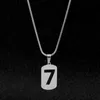 Pendentif Colliers Goutte Chanceux Numéro 7 Collier Femmes Simple Hip Hop Chandail Chaîne En Acier Inoxydable Ne Se Fanent Jamais BijouxPendentif