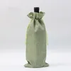 LINEN TACKSTRING WINE PAGS Dustproare Wine Bottle Cover Packaging Bag Champagne påsar Party Present Wrap Christmas Decoration FY5300 0526