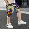 EACHIN Boys Shorts Summer Teenagers Boys Elastic Waist Cargo Shorts Child Short Pants Calf Length Kids Trousers Trend Pants 220707