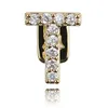 Hip hop bianco oro ghiacciato a-z nome personalizzato lettera grillz diamante full zirconi cubico