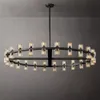 Arcachon LED Round Chandelier Lamp Modern Black Ceiling Chandelier Home Decor Clear Crystal Cup Hanging Lustre for Living Room