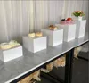 광택 흰색 아크릴 장식 디저트 테이블 약혼 잔치 축제 음식 음료 과일 생일 침례 파티 케이크 쿠키 초콜릿 디스플레이 장식 스탠드