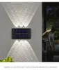 Solar Wall Lights Outdoor LED Light Warm White Up and Down Solar Lamps Waterproof for Garden Patio Garage Driveway Pathway