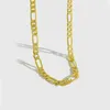 14k Italian Figaro Link Chain Necklace Yellow Solid Fine Gold Filled 24inch 4 to 6 8 10mm 12