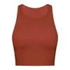 07 Canottiere da yoga con retro scollato Canotte da fitness senza maniche Cami Top sportivo Camicie da ginnastica da corsa a costine sottili con reggiseno incorporato1168821