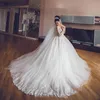 Sweetheart Ball Gown Wedding Dresses Long Appliqued Sleeves Sequins Lace Bridal Gowns Custom Made Abiti Da Sposa