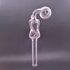 New Unique Beauty Bubbler Pyrex Glass Oil Burner Pipes Curved Smoking Pipes 14cm Length 30mm Ball Dab Straw Oil Nail Balancer Smoker Tools