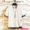 Men's T-shirts Summer Short Sleeves Haruku Korea Fashion White T-shirt Streetwear One Piece Hip Hop Rock Punk Men Top Tees Tshirt Clothes 512