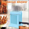 BBQ Tools Tillbehör utomhus matlagning äter uteplats Lawn Garden Home Spett 49 Hole Kebab Making Box Barbecue Grill Beef Meat Slicer Acces