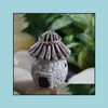 Garden Decorations Patio Lawn Home Cartoon Expression House Decoration Miniature Thatch Roof Cottage Fairy Gardening Micro Landscape Moss