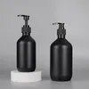 Dispenser di sapone nero opaco, lozione per le mani, shampoo, gel doccia, 300 ml, 500 ml, bottiglia di plastica PET con pompe per bagno, camera da letto e cucina