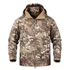 Mege Brand Camouflage Military Men Hooded Jacket Skin Softshell US Army Tactical Coat Multicamo Woodland A-TACS AT-FG T220816