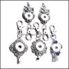 Key Rings Jewelry 6Styles Snap Button Chains Crystal Owl 18Mm Keychains Keyring For Women Drop Delivery 2021 Dhbuq