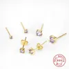 Stud baoko turquesa verde roxo roxo brincos de cartilagem de zircão para mulheres Brincho 925 jóias de prata esterlina 6pcs/conjunto moni22