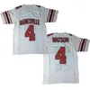 CeoMit #4 Deshaun Watson High School Football Jersey White Red 100% Stitched S-4XL High Quality Fast Shipping