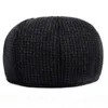 Berets Classic Man Cap Autumn Winter Hat With Ear Flap Starszy mężczyzna Tata Warm Sboy Ivy Flat Wool Blend Men Men Capberets Wend22