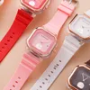 Нарученные часы Square Clear Quartz Watch Silicone Best Dial Watch Watches мягкие резиновые часы Женская Леди Студенты Watcheswatches