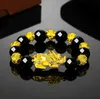 Bonne chance richesse perles brins Bracelets bijoux perles d'obsidienne noire Bracelet PiXiu Six mots Feng Shui prospérité Bracelets Pi Xiu