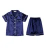 Sommer Mädchen Satin Pyjamas Seide Pyjama Shorts Sets Pyjamas Kinder Neues Design Homefit Textile Mädchen Nachtwäsche Set Kleidung für Teenager