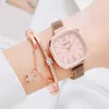 2022, reloj para mujer, conjunto de pulsera de lujo a la moda, relojes para mujer, correa de aleación informal, reloj de pulsera de cuarzo, reloj femenino, esfera grande