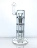 Hoge kwaliteit bong glazen waterpijp met twee sinterschijven en turbo perc titanium nagel kwarts staaf kom zijspanboor GB-444-1