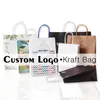 Prezent Kraft Paper Torba niestandardowa logo z uchwytami festiwalowe torby na zakupy personalizę 22062601gift
