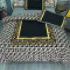 Queen -Bettwäsche -Sets 4 -teilig gestatztes Abdeckungssatz Maschinenwaschbarer Designer Bettdecke Deckung