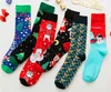 Рождественские носки хлопковые смешные мужчины графические носки-санта-клаус лось снеговик мультфильм печатает рождественский погрузчик SN4711