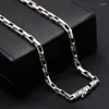 Chaînes 5mm S925 Sterling Argent Chaîne À Carreaux Collier Hommes Mâle Pur Thai Rectangle Croix Lien Bijoux GiftChains Godl22