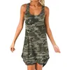 Plus maat S8xl camouflage damesjurk casual on -check mouwloze aline rok strand feest racer terug 220615