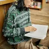 봄 여자 최고 소프트 스웨터 귀여운 프레피 스타일 느슨한 풀오버 동물 표지