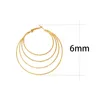 Hoop Huggie Gold Color and Silver 4 Layer Big Hoops Earring For Women Round Classic Fashion Jewelry Zinc Eloy 2022 E0145Hoop Kirs22