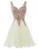 Lace Beaded Chiffon Homecoming Dresses Short A-Line Mini Graudation Cocktail Prom Party Gown A12